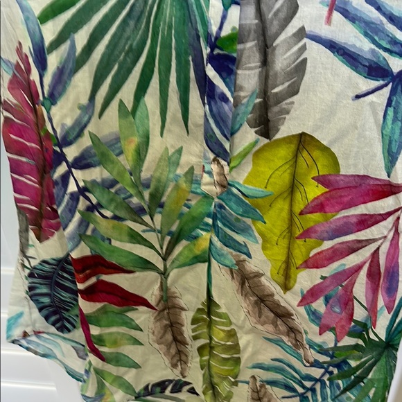 Vilagallo Leaf Print Cotton Blouse Size S - Picture 3 of 10